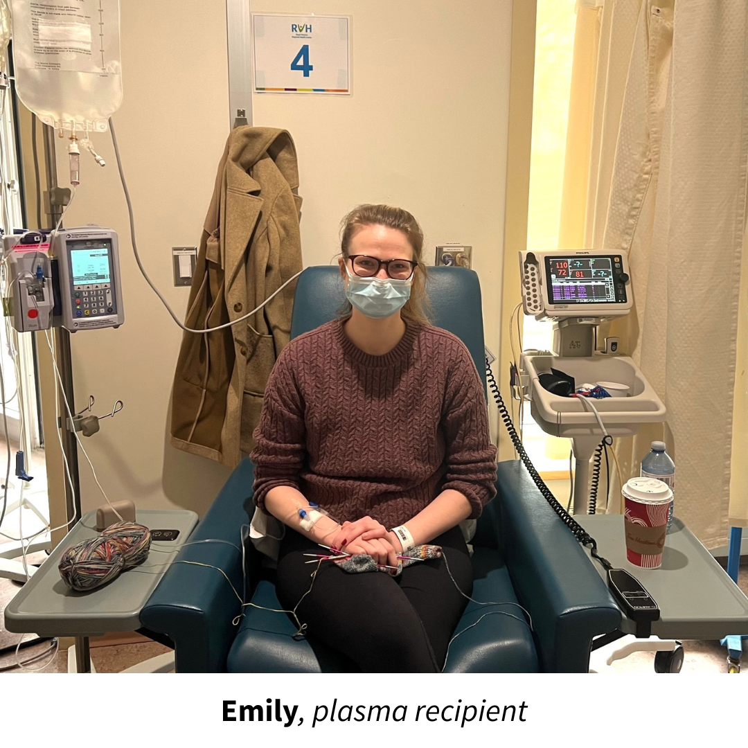 Emily, plasma recipient
